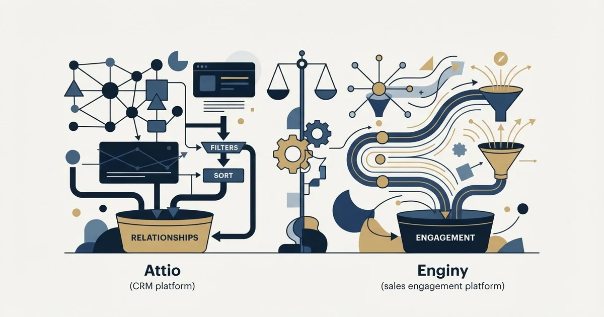 Editorial illustration for Attio vs Enginy