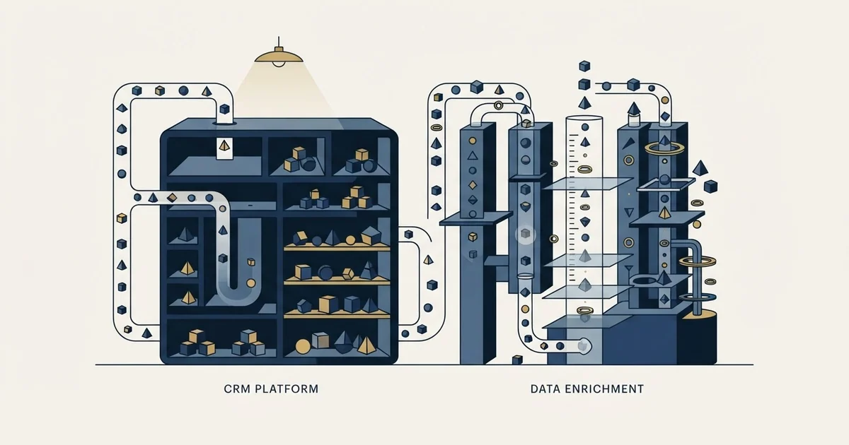 Editorial illustration for Attio vs Enrich Layer