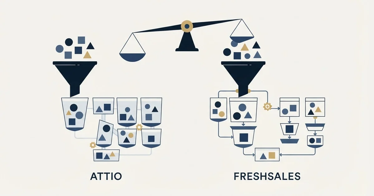 Editorial illustration for Attio vs Freshsales