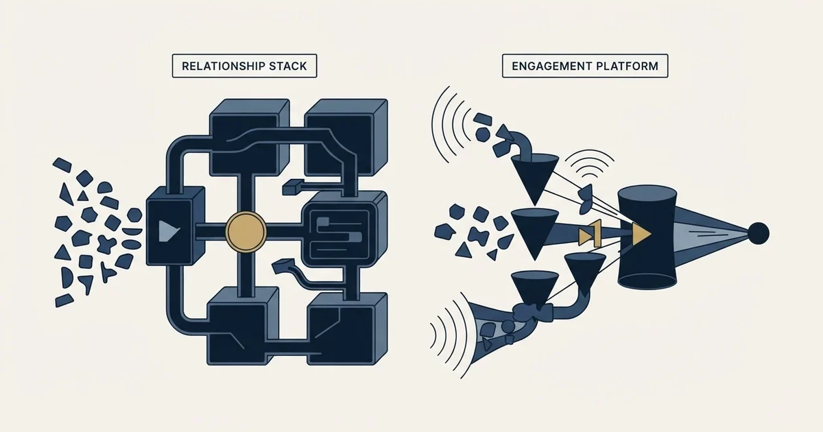 Editorial illustration for Attio vs Groove by Clari