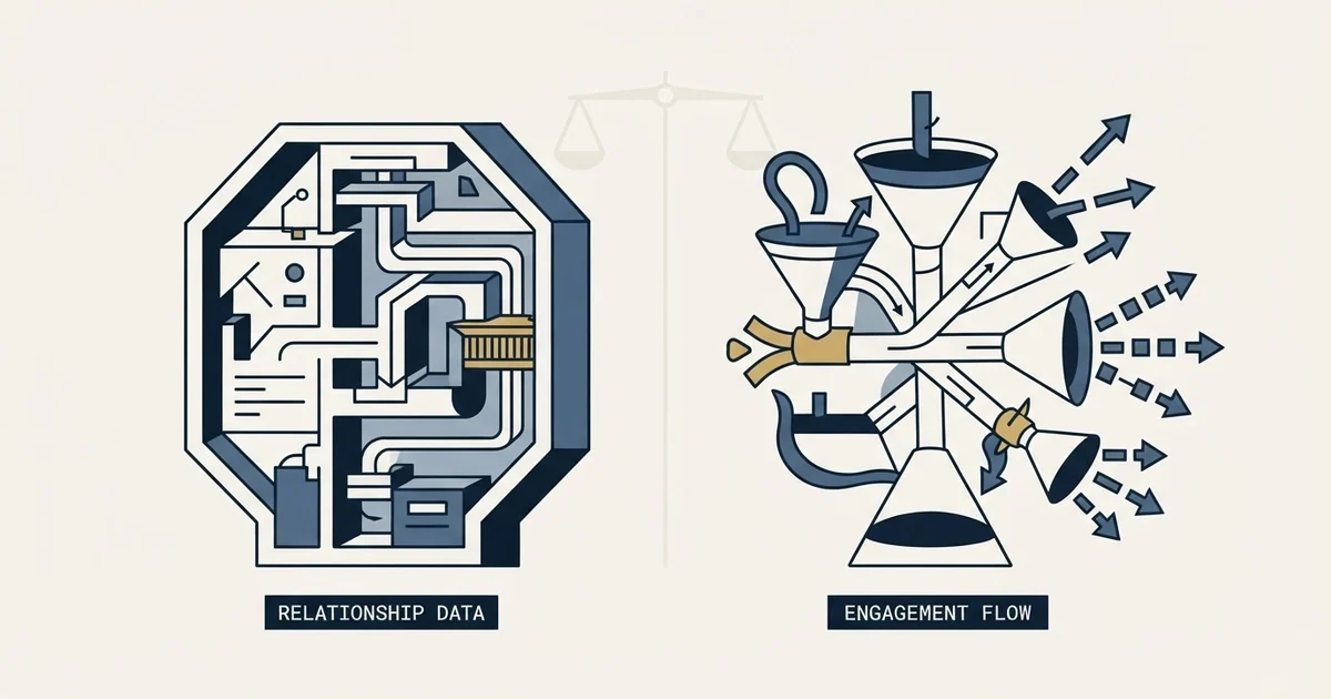 Editorial illustration for Attio vs La Growth Machine