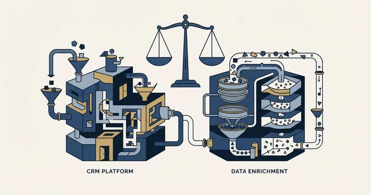 Editorial illustration for Attio vs MailerCheck