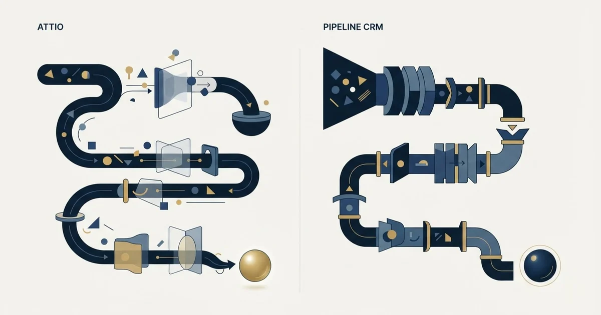 Editorial illustration for Attio vs Pipeline CRM