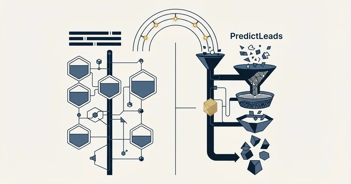 Editorial illustration for Attio vs PredictLeads