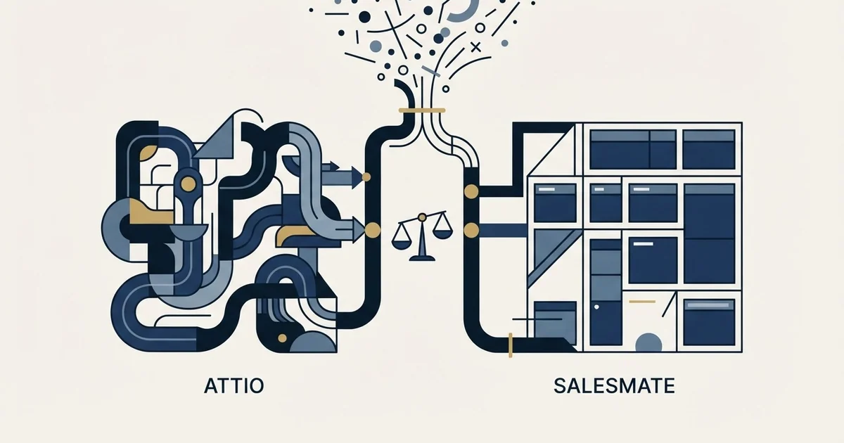 Editorial illustration for Attio vs Salesmate