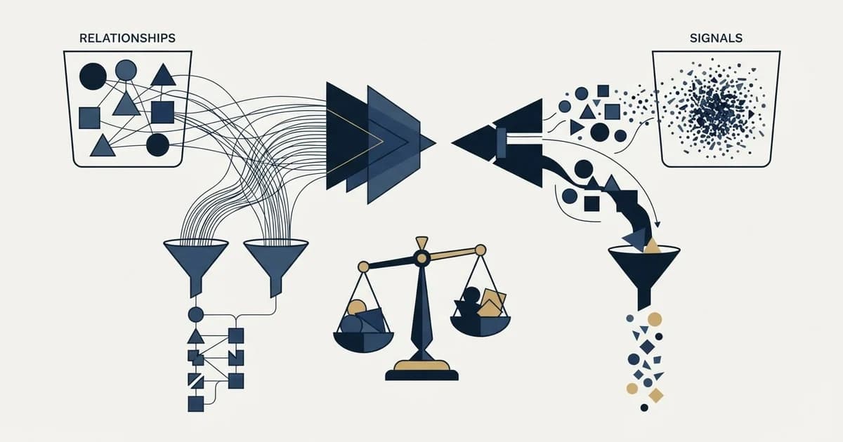Editorial illustration for Attio vs TheirStack
