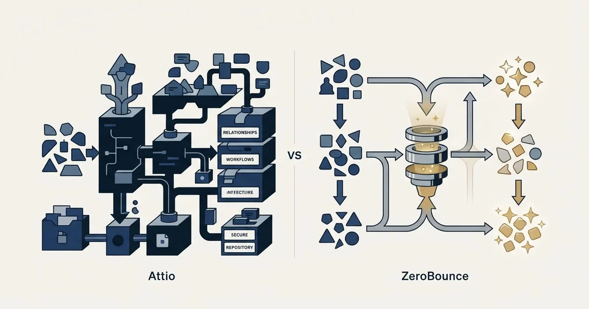 Editorial illustration for Attio vs ZeroBounce