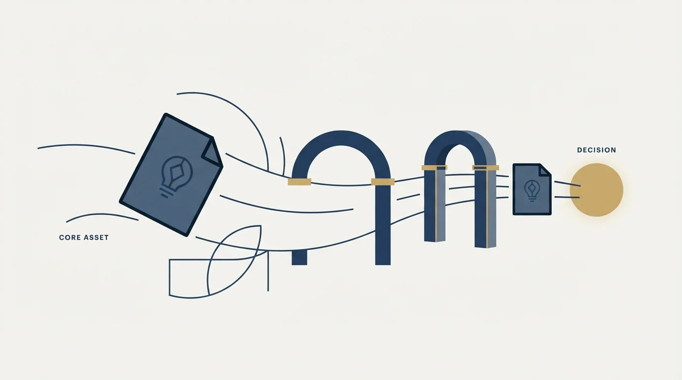 Section illustration: Bottom of funnel, where the asset has to survive being