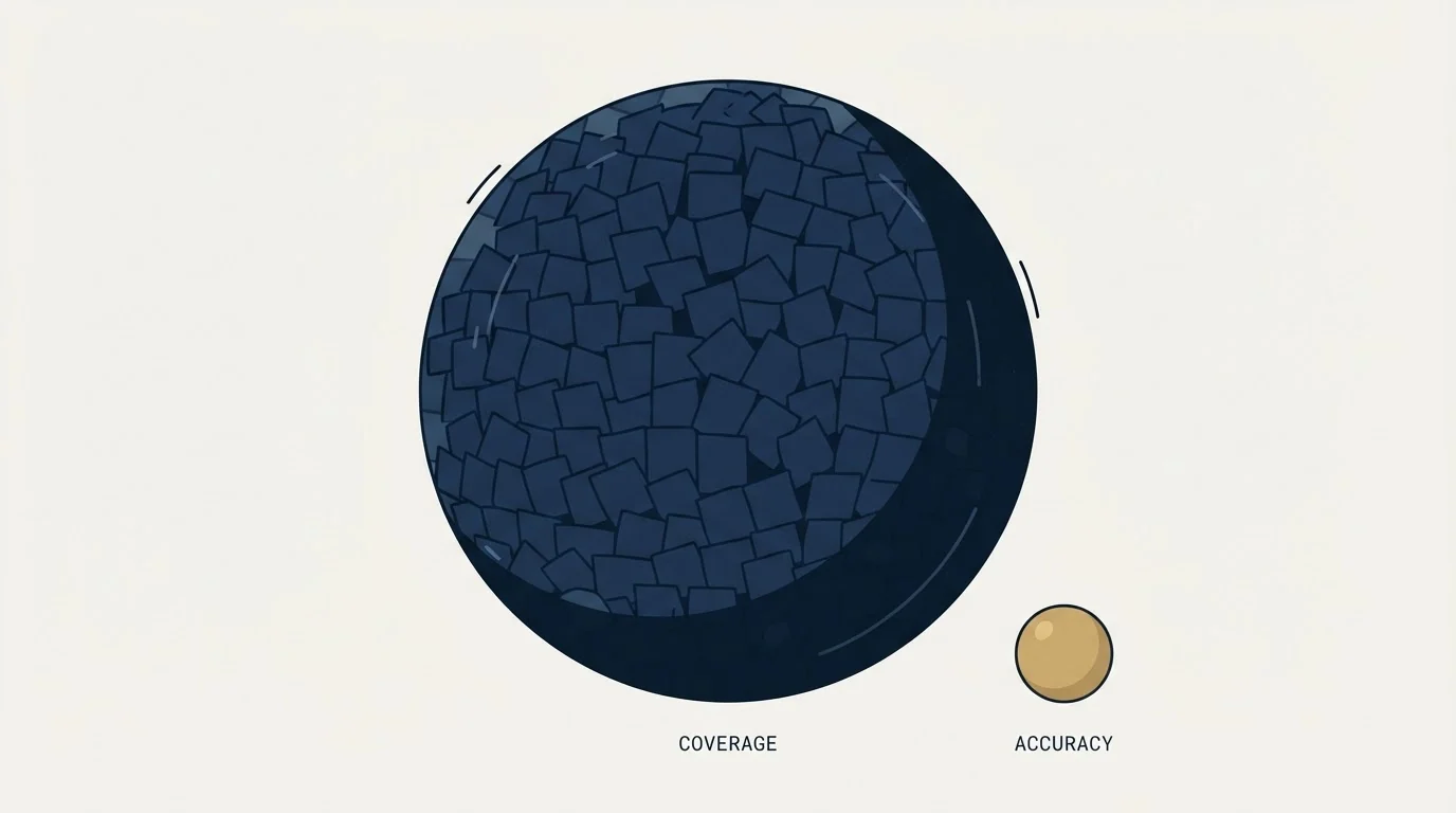 Section illustration: Coverage and accuracy are two numbers and only one of