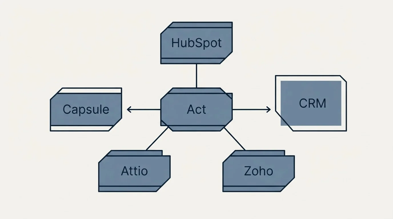 Schematic: Final Recommendation (Act, HubSpot, CRM, Zoho)
