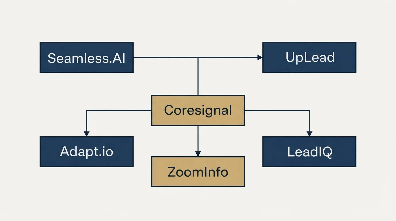 Schematic: Final Recommendation (Coresignal, Seamless.AI, UpLead, Adapt.io)