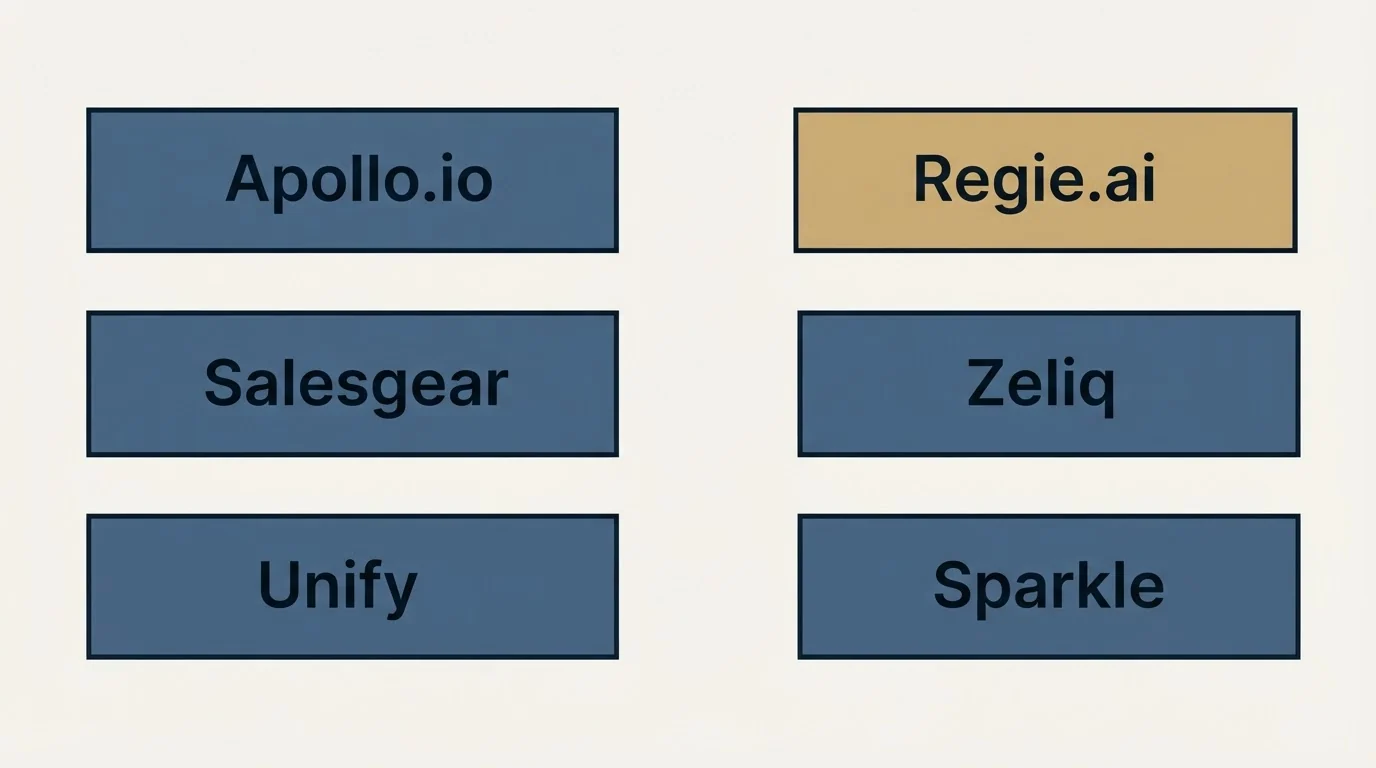 Schematic: Final Recommendation (Apollo.io, Regie.ai, Salesgear, Zeliq)