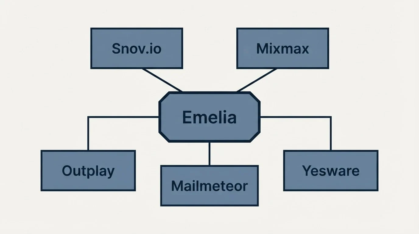 Schematic: Final Recommendation (Emelia, Snov.io, Mixmax, Outplay)