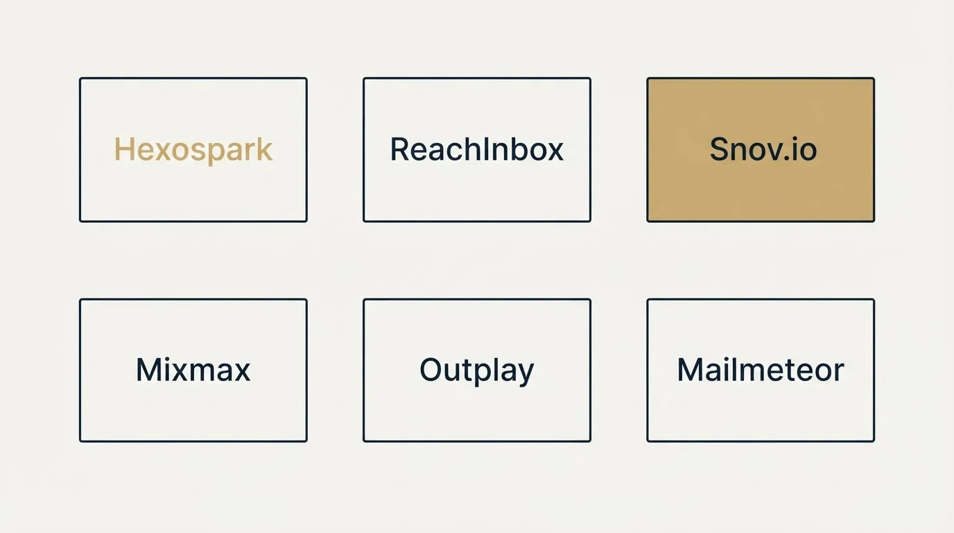 Schematic: Top Hexospark Alternatives (Hexospark, ReachInbox, Snov.io, Mixmax)