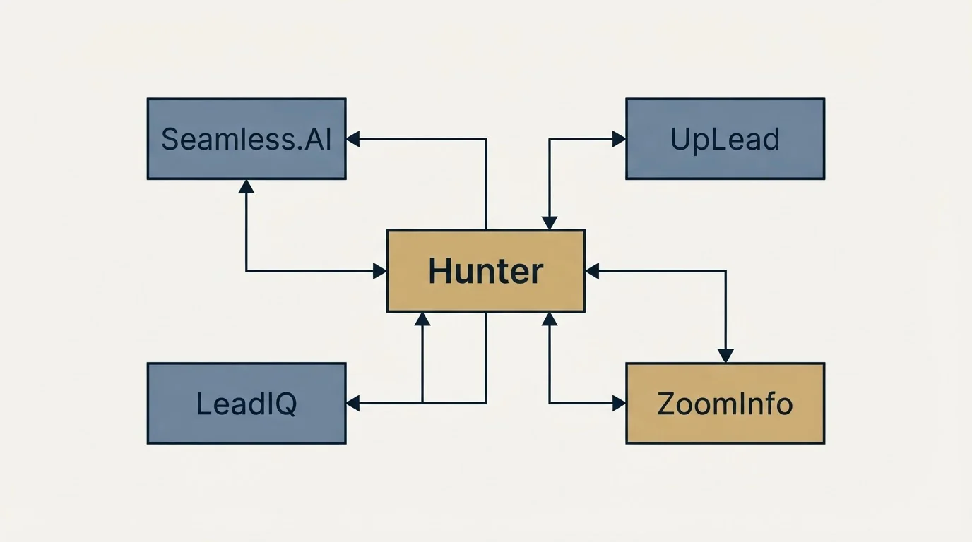 Schematic: Final Recommendation (Hunter, Seamless.AI, UpLead, Adapt.io)