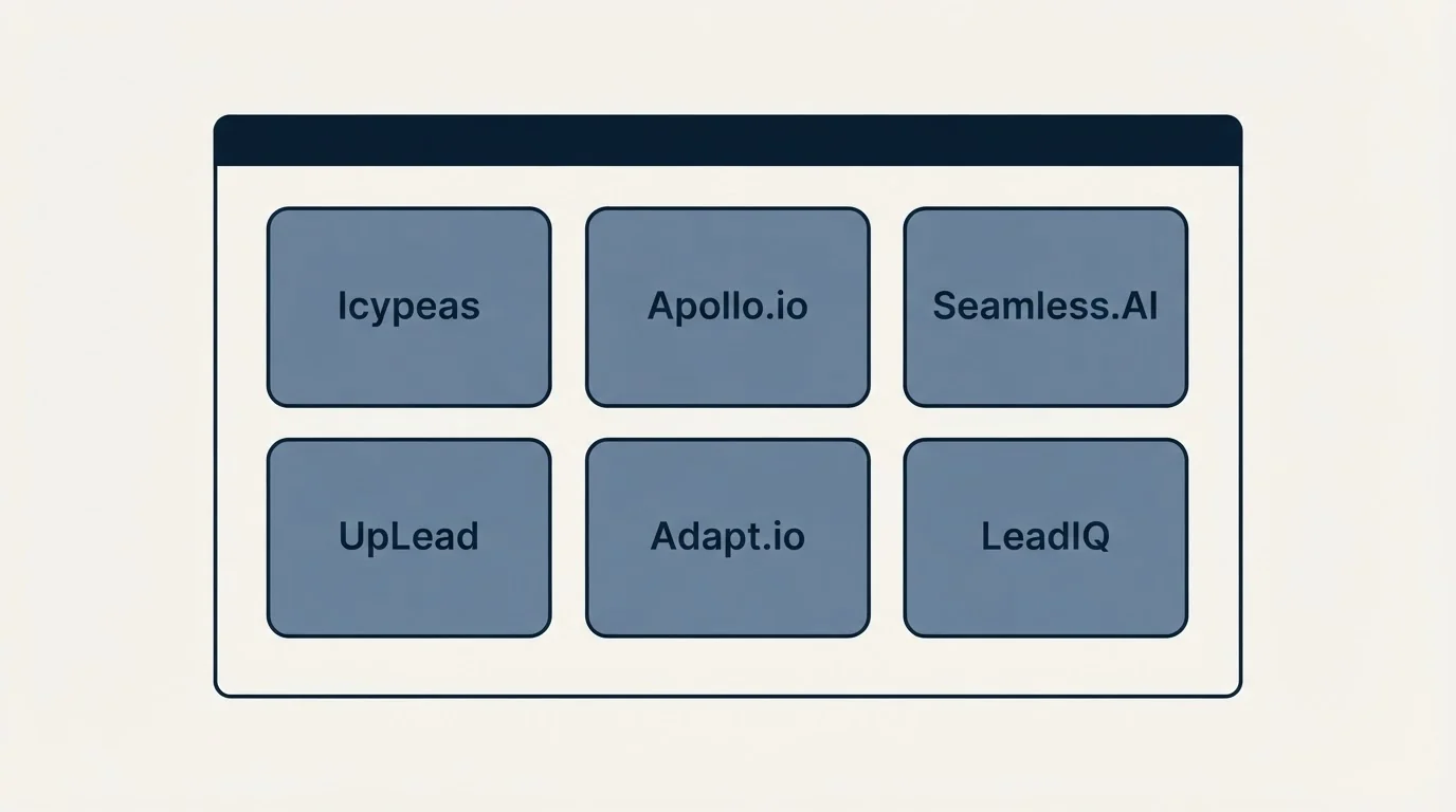 Feature grid: Top Icypeas Alternatives (Icypeas, Apollo.io, Seamless.AI, UpLead)