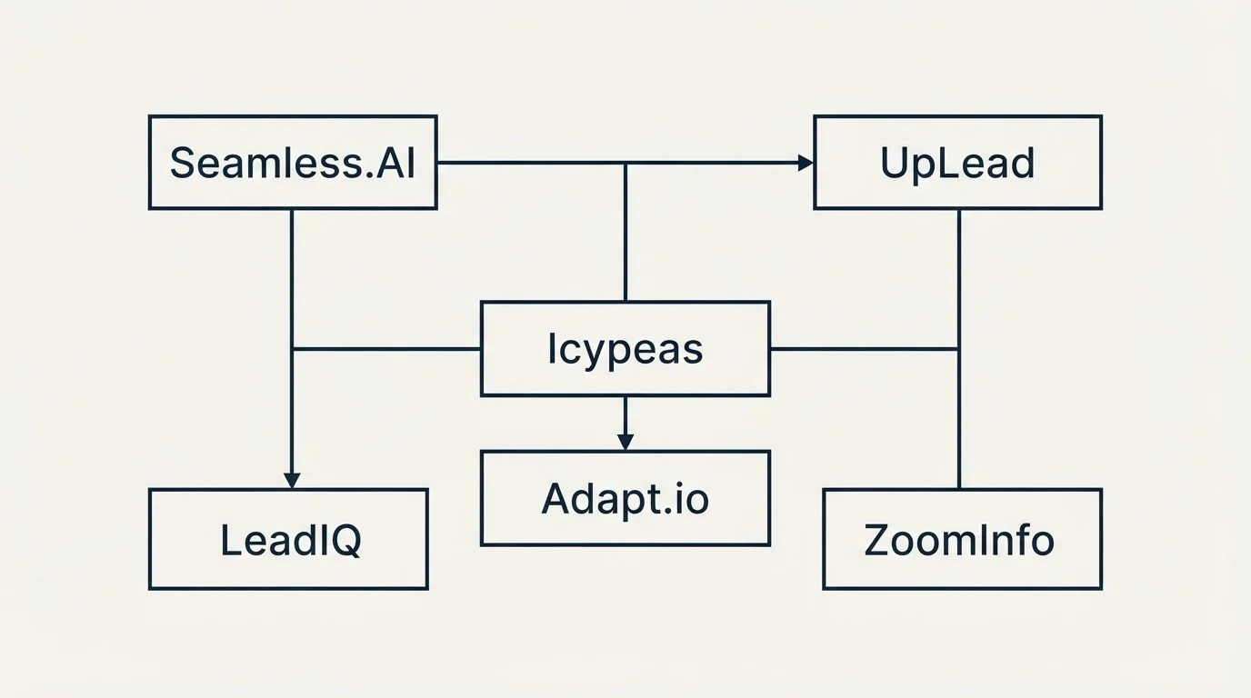 Schematic: Final Recommendation (Icypeas, Seamless.AI, UpLead, Adapt.io)