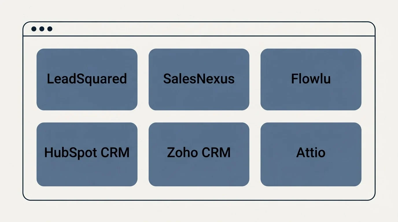 Feature grid: Top LeadSquared Alternatives (LeadSquared, SalesNexus, Flowlu, HubSpot CRM)