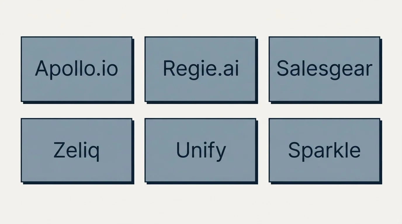 Schematic: Final Recommendation (Apollo.io, Regie.ai, Salesgear, Zeliq)