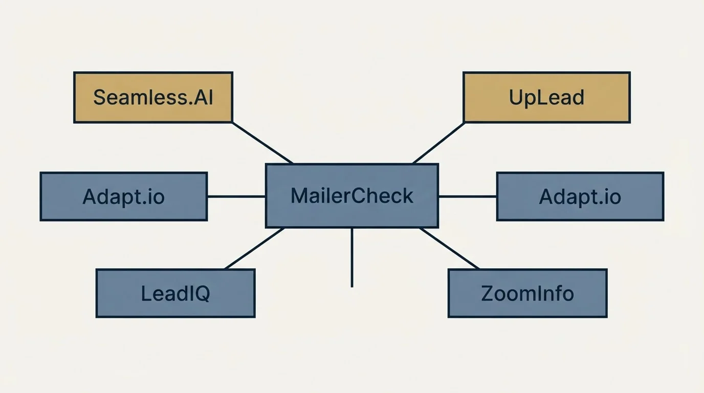 Schematic: Final Recommendation (MailerCheck, Seamless.AI, UpLead, Adapt.io)