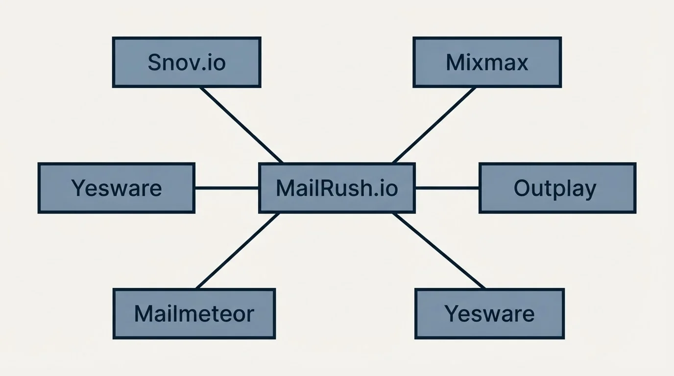 Schematic: Final Recommendation (MailRush.io, Snov.io, Mixmax, Outplay)