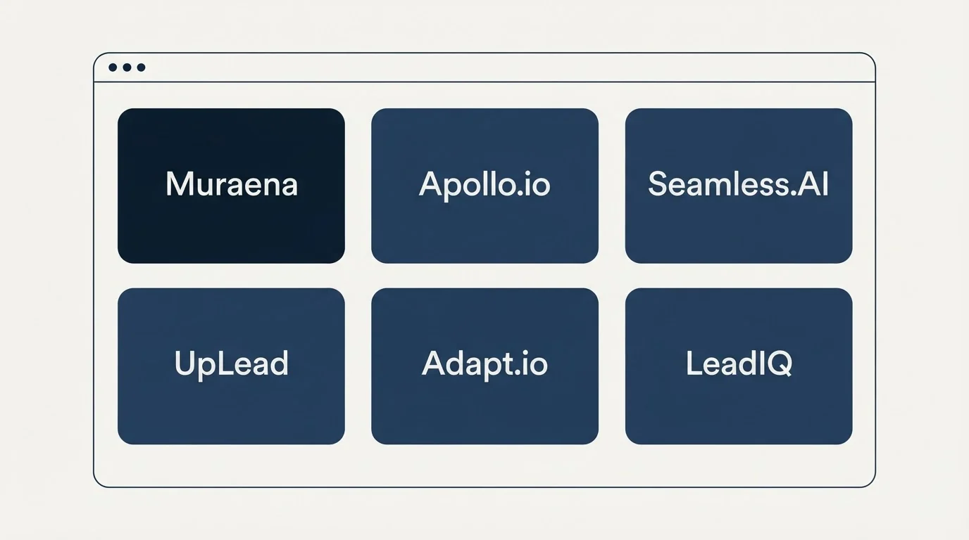 Feature grid: Top Muraena Alternatives (Muraena, Apollo.io, Seamless.AI, UpLead)