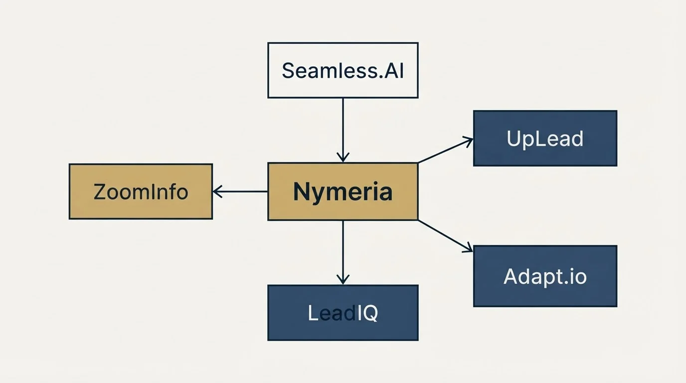 Schematic: Final Recommendation (Nymeria, Seamless.AI, UpLead, Adapt.io)