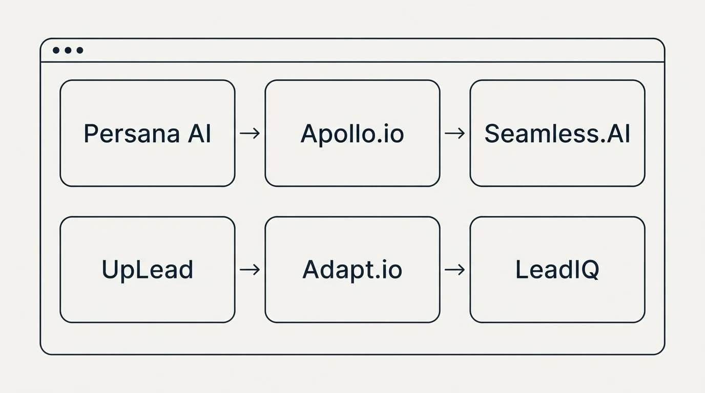 Feature grid: Top Persana AI Alternatives (Persana AI, Apollo.io, Seamless.AI, UpLead)