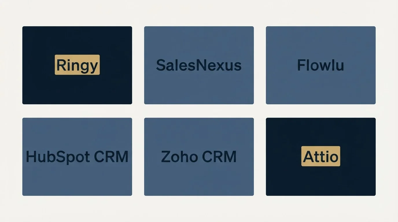 Schematic: Top Ringy Alternatives (Ringy, SalesNexus, Flowlu, HubSpot CRM)