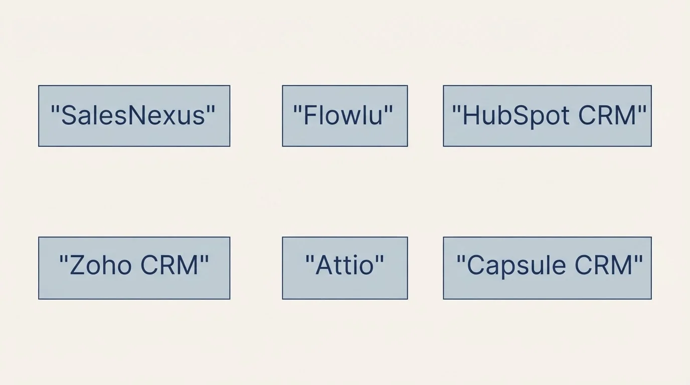 Schematic: Final Recommendation (SalesNexus, Flowlu, HubSpot CRM, Zoho CRM)