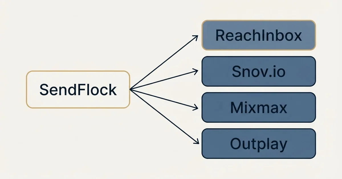 Alternatives grid: alternatives to SendFlock (ReachInbox, Snov.io, Mixmax, Outplay)