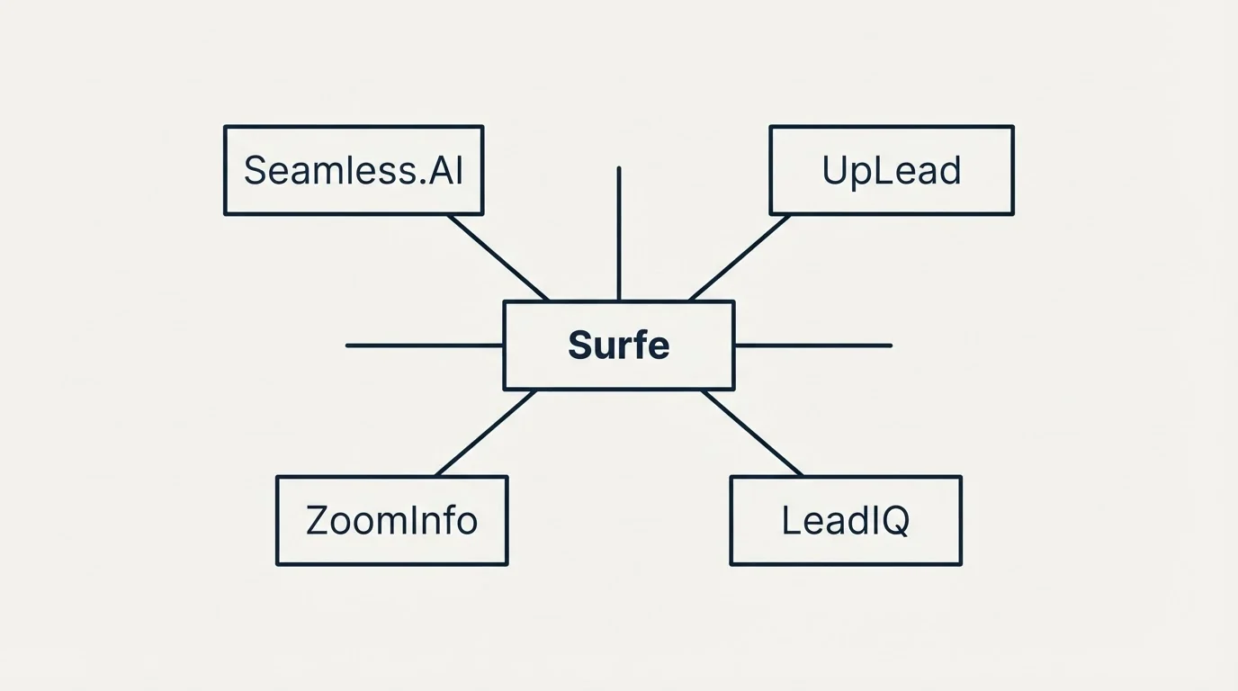 Schematic: Final Recommendation (Surfe, Seamless.AI, UpLead, Adapt.io)