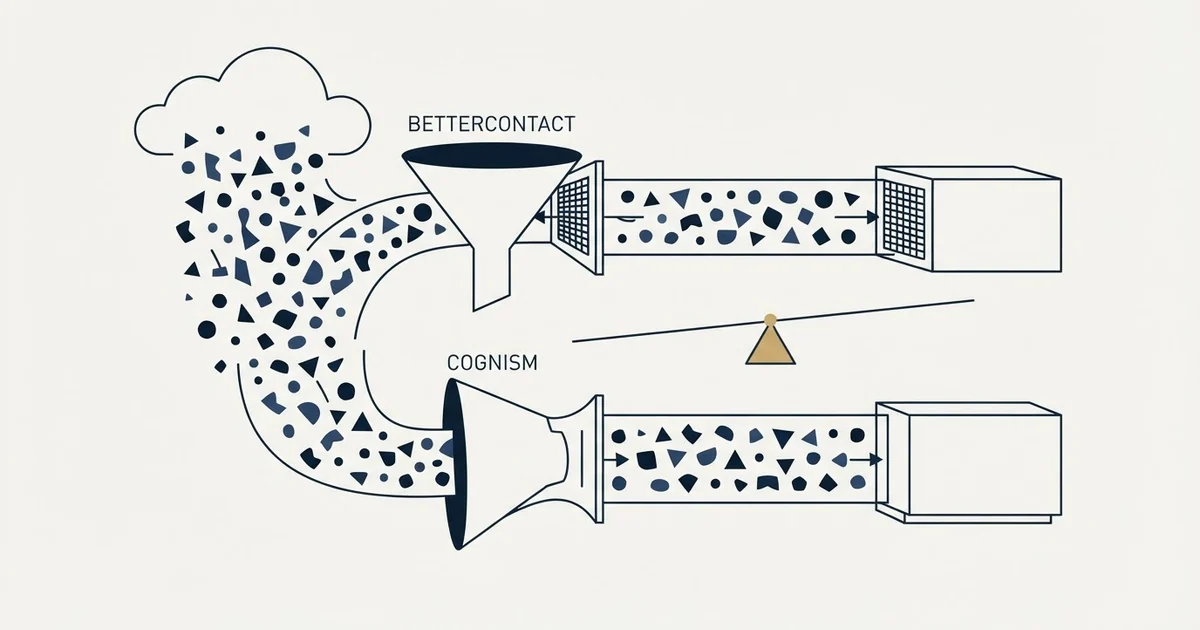 Editorial illustration for BetterContact vs Cognism