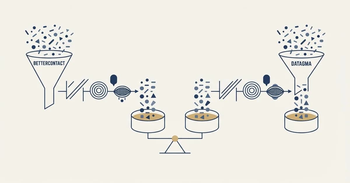 Editorial illustration for BetterContact vs Datagma
