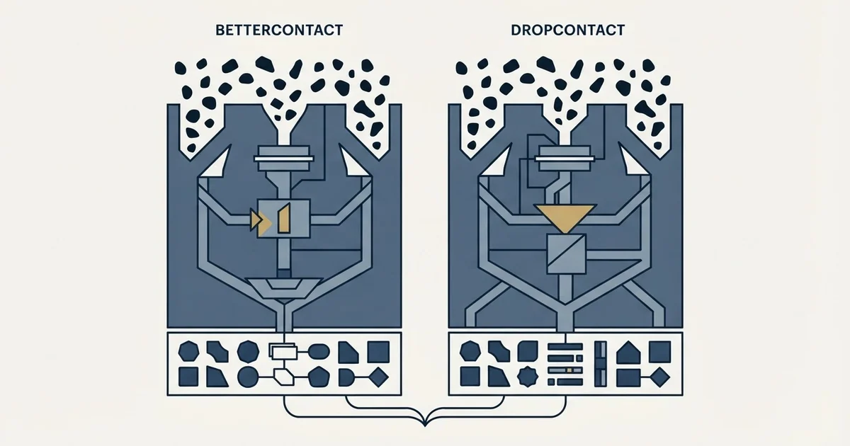 Editorial illustration for BetterContact vs Dropcontact