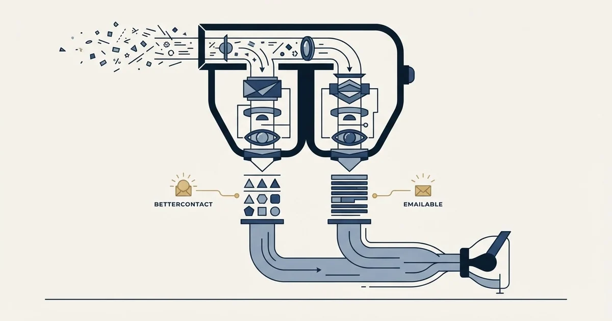 Editorial illustration for BetterContact vs Emailable