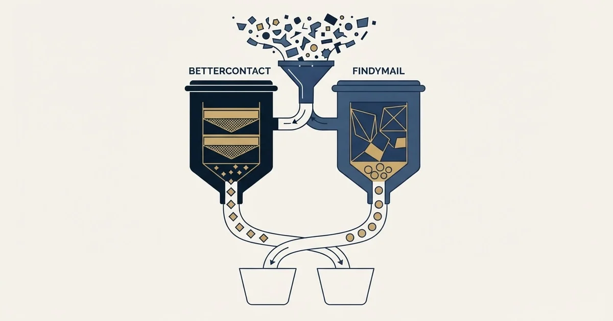Editorial illustration for BetterContact vs Findymail