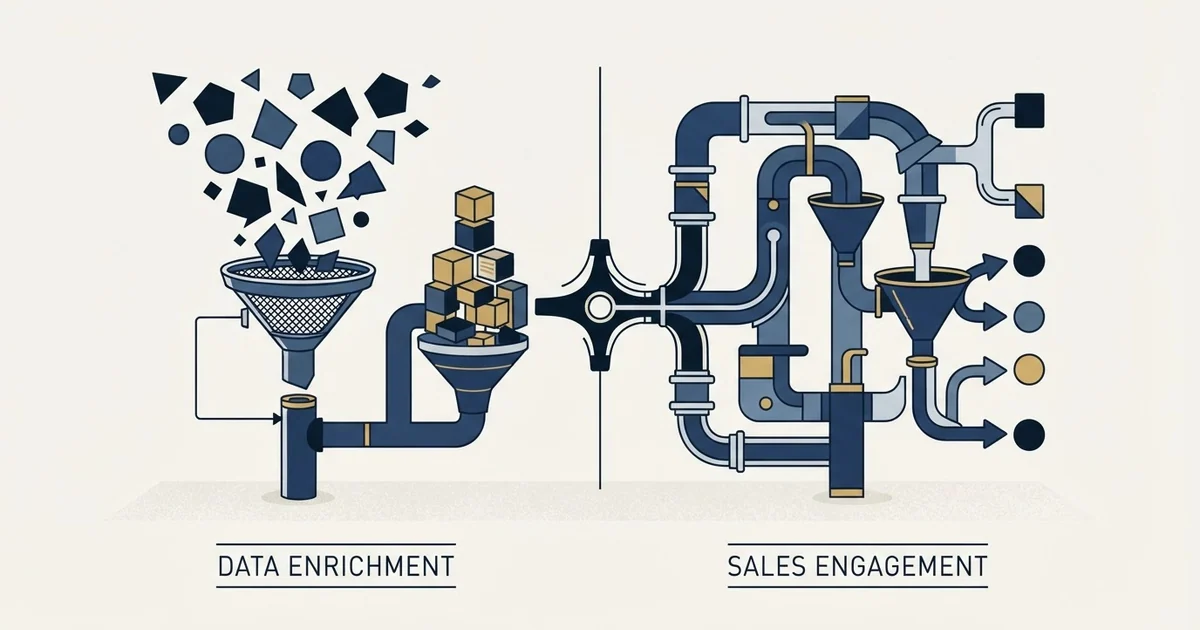 Editorial illustration for BetterContact vs Groove by Clari