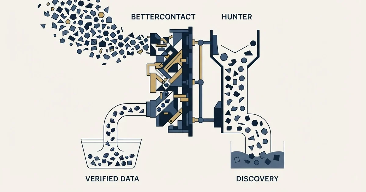 Editorial illustration for BetterContact vs Hunter