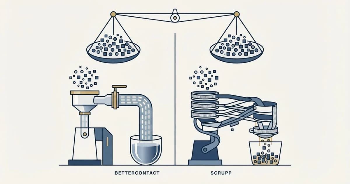 Editorial illustration for BetterContact vs Scrupp