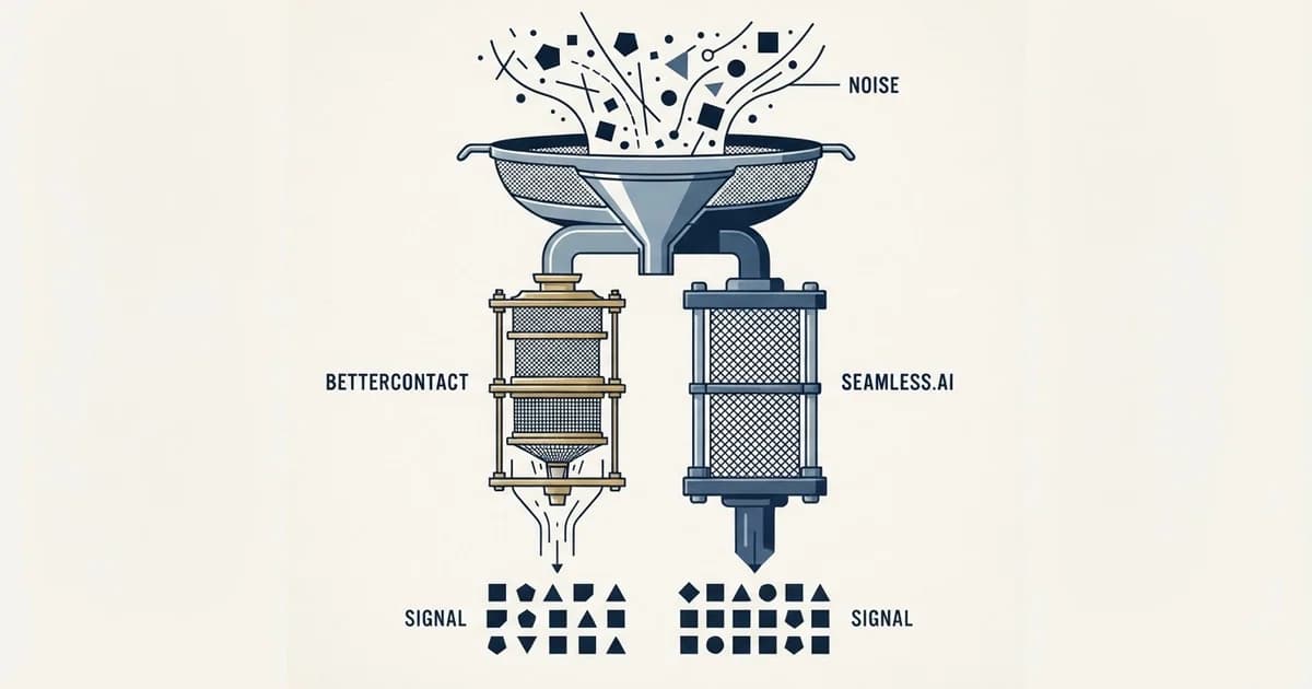 Editorial illustration for BetterContact vs Seamless.AI