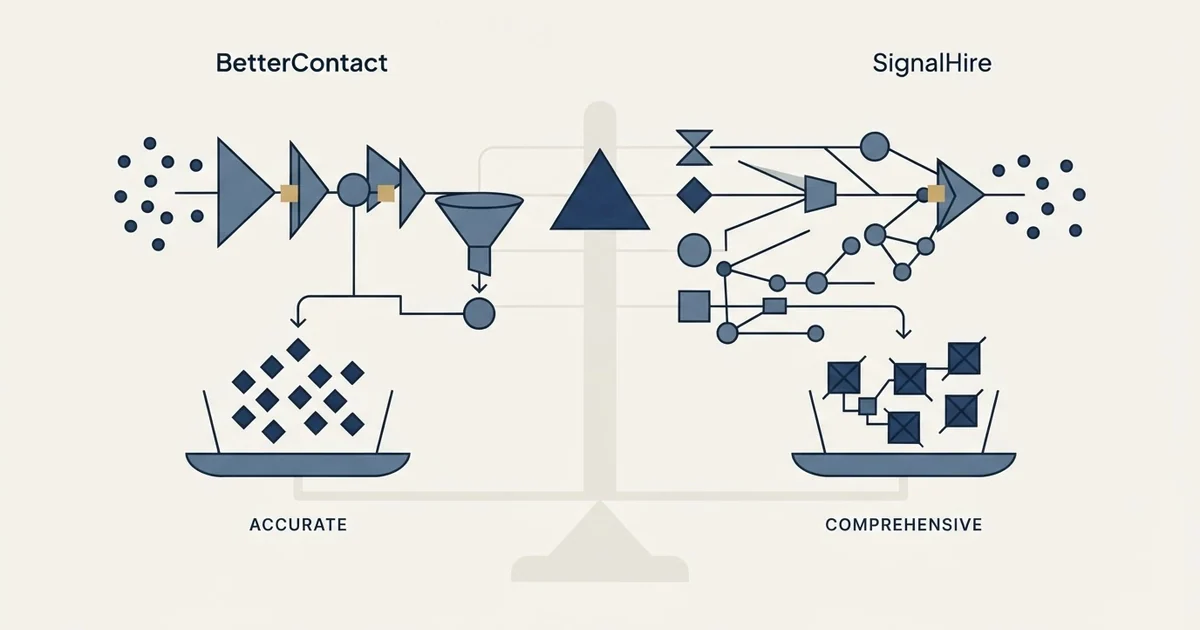 Editorial illustration for BetterContact vs SignalHire