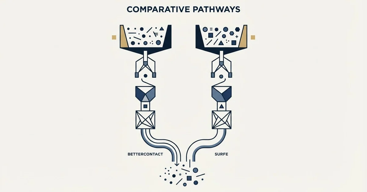 Editorial illustration for BetterContact vs Surfe