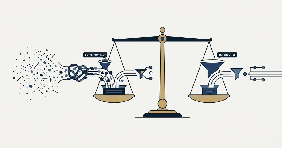 Editorial illustration for BetterContact vs ZeroBounce