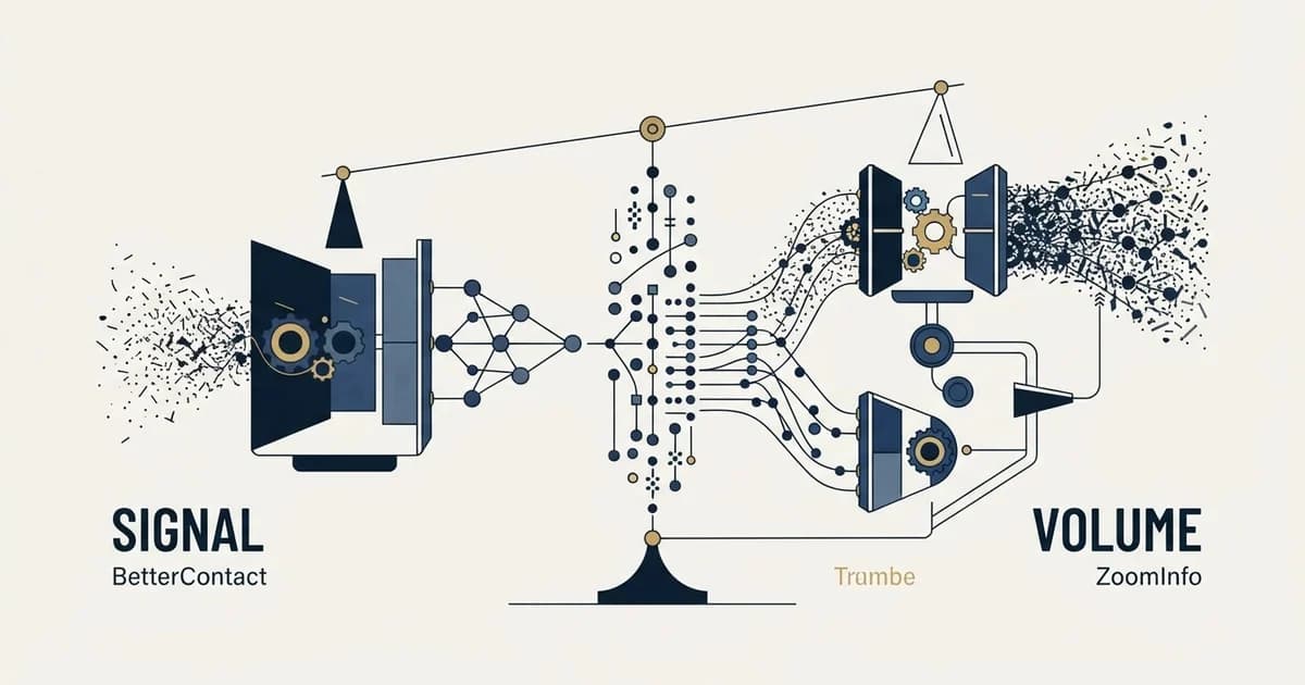 Editorial illustration for BetterContact vs ZoomInfo