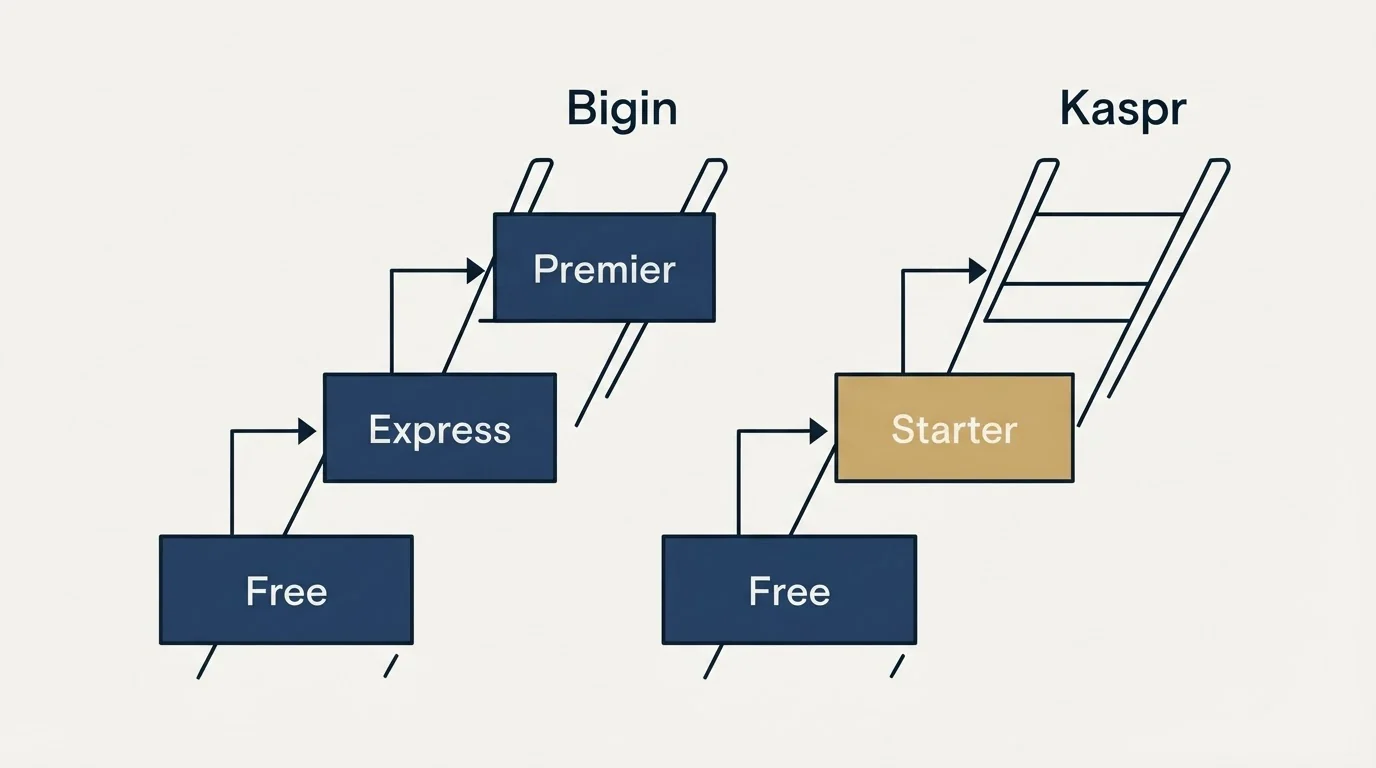 Pricing ladder: Pricing Comparison (Bigin, Kaspr, Free, Express)