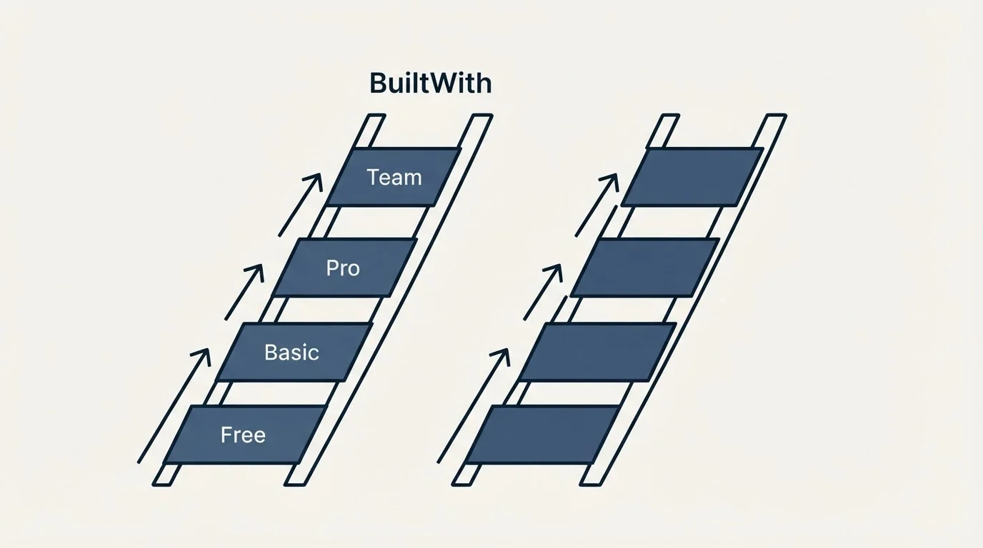 Pricing ladder: Pricing Comparison (BuiltWith, Free, Basic, Pro)