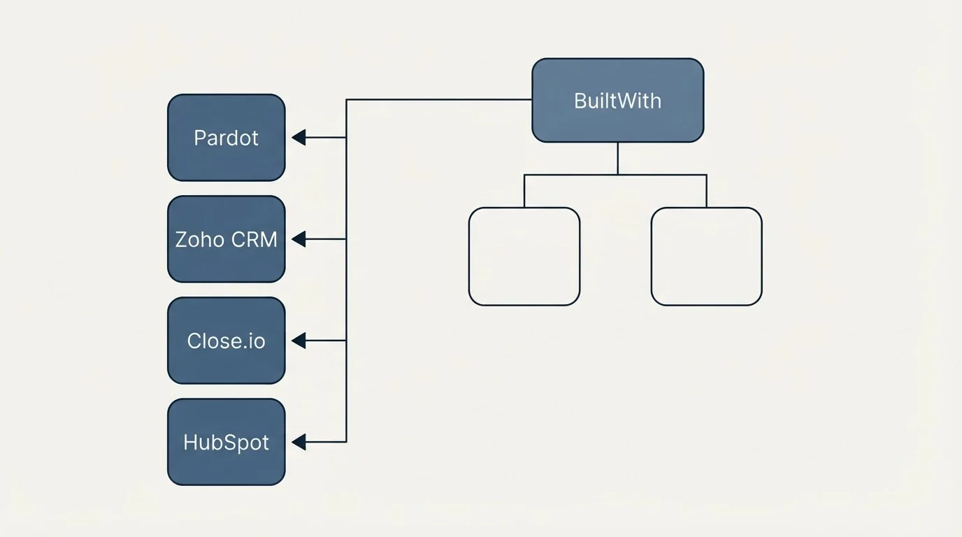 Integration grid: Integration Ecosystem (BuiltWith, Pardot, Zoho CRM, Close.io)