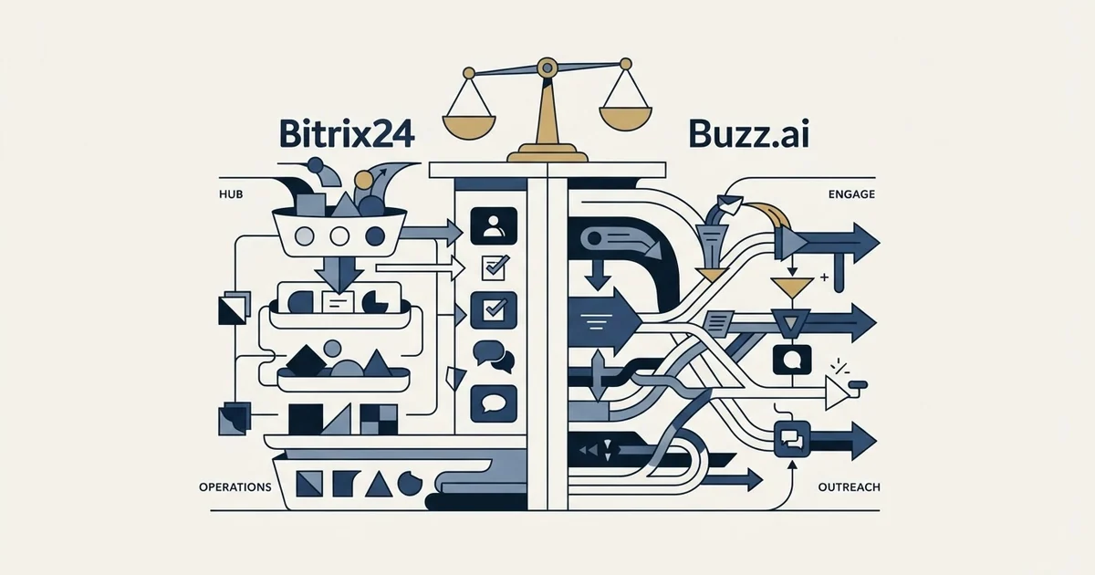 Editorial illustration for Bitrix24 vs Buzz.ai