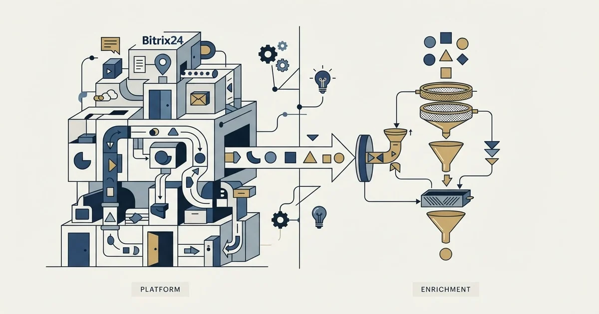 Editorial illustration for Bitrix24 vs Clearout